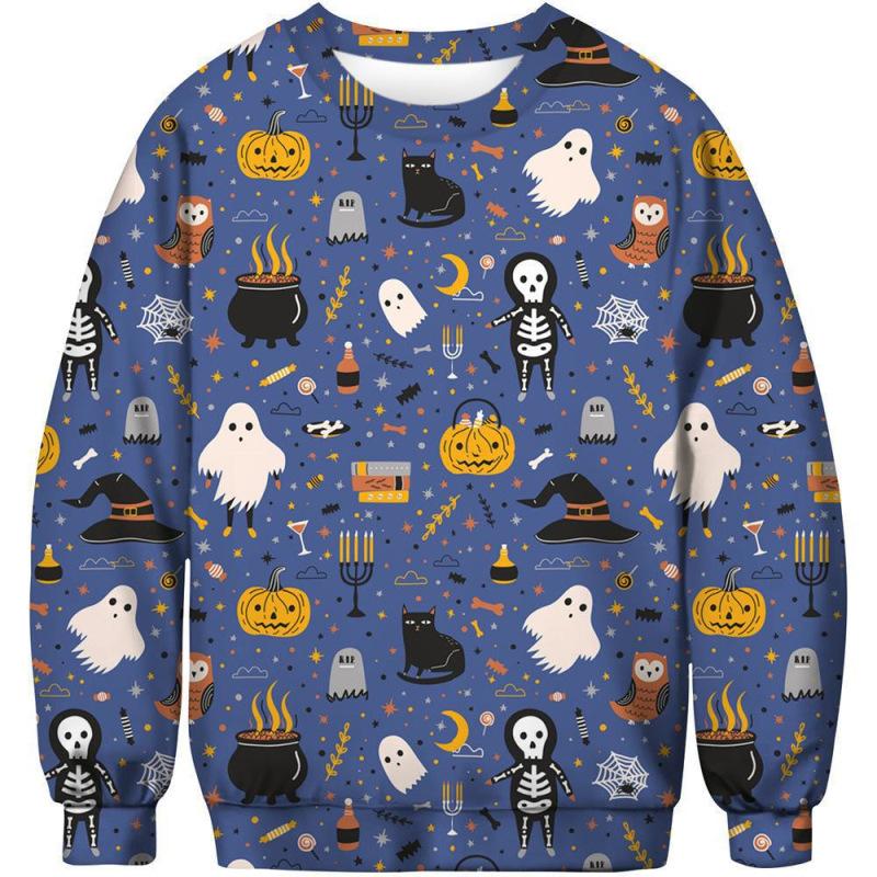 Autumn 3D Pumpkin Series Printed Sweatshirts Fashionable Casual Sports Long Sleeved Men's Sweatshirts