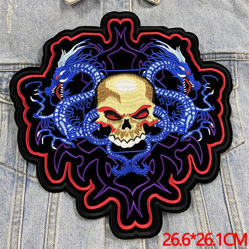 

Punk Animal Large Back Embroidery Patch Iron On Patches For Clothing Rock Punk Patches On Clothes Jacket Embroidered Sticker DIY