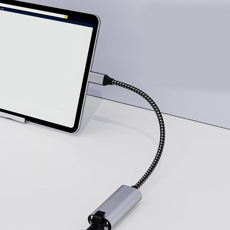 USB C Ethernet Adapter Type C To RJ45 Gigabit Ethernet Networking Wire Adapter Networking Connector for Notebook PC