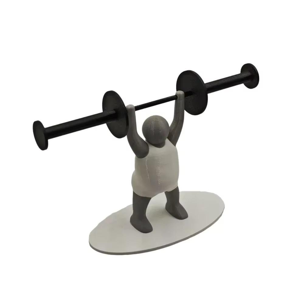 

Space Saving Barbell Toilet Paper Holder Funny 3D Printed Toilet Paper Rack Home Decor сірий