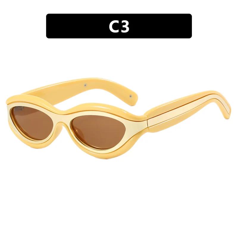 Small Frame Cat Eye Sunglasses Versatile Y2K  Avant-garde UV Resistant Sunglasses Elliptical Protective Goggles