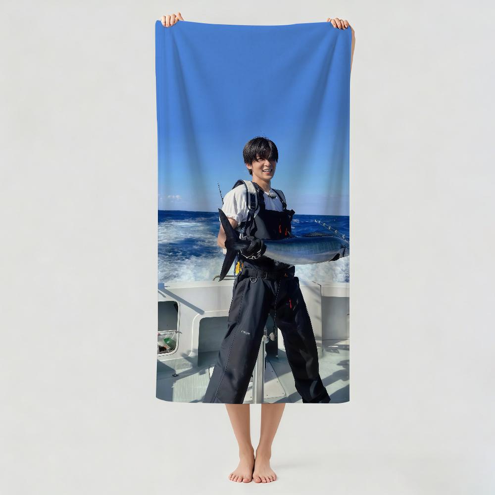 Japanese model R-Ren M-Meguro Towel Drying Bath Towel Applicable To Light Swimming Camping Yoga Beach Out