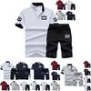 Completo T-shirt a collo alto con girocollo e pantaloncini da uomo, set comodo e traspirante per stile casual