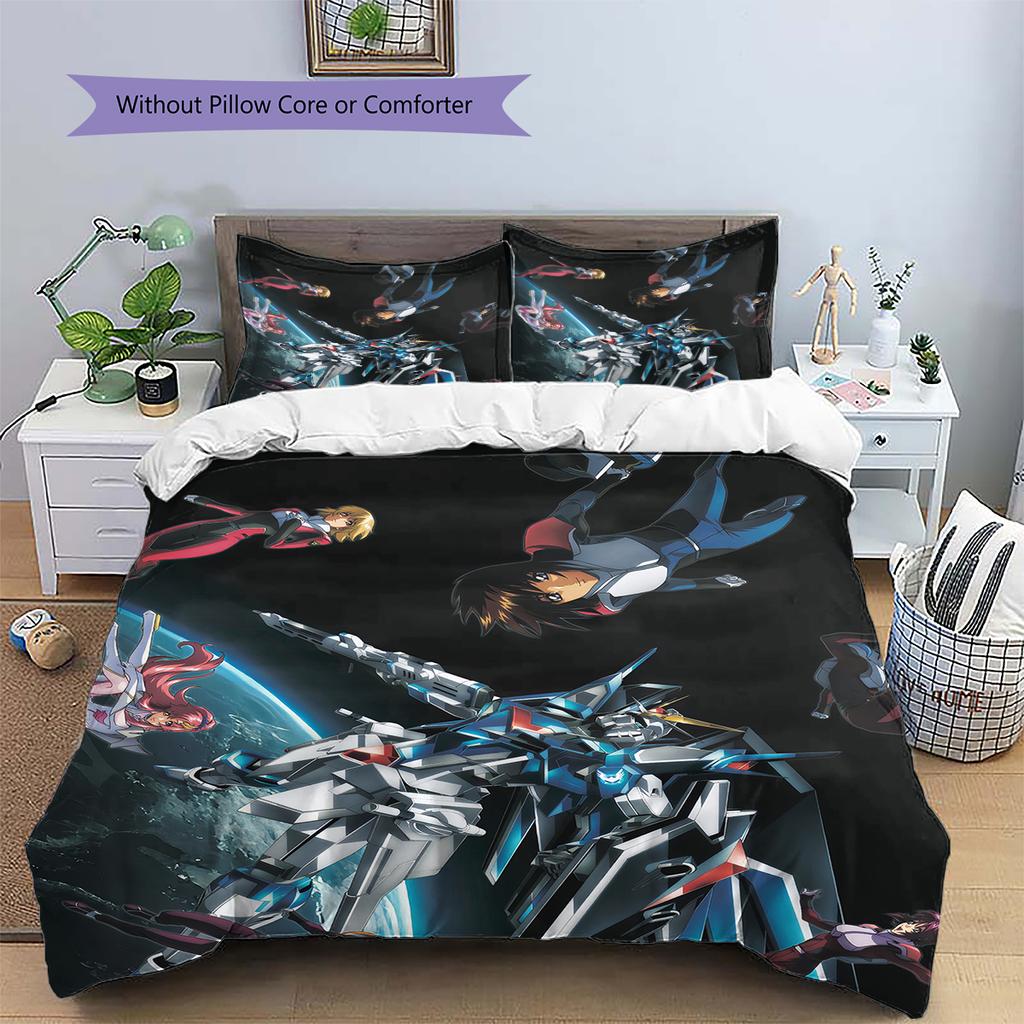 Mobile Suit Gundam Mecha Close up Bedding Set Duvet Cover Pillowcase No Filler, Home Bedroom Decor, Perfect Gift for Fans.chl