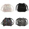 Trendy Sequin Drawstring Bucket Bag For Women In Colorful Stylish Design