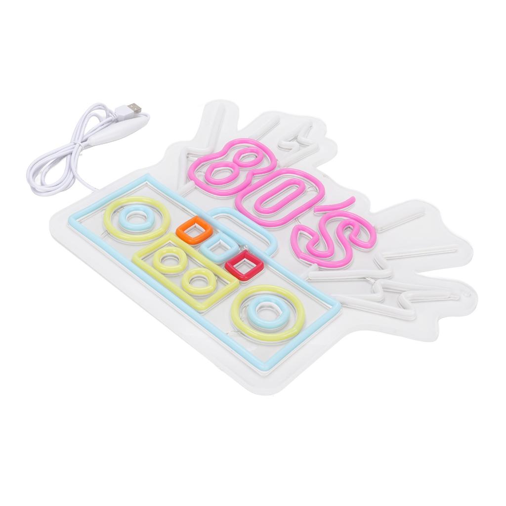 80 s Neon Sign Multi Color LED Strips Acrylic Panel 80 s Wall Decor for Bar Party Shop Cafe