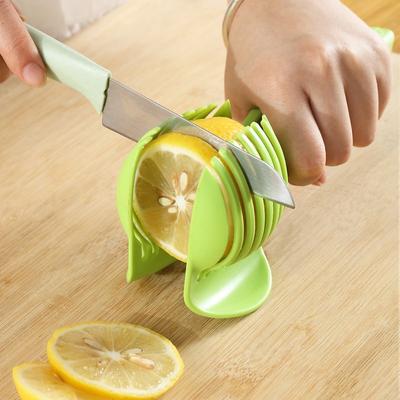 Roestvrijstalen Keuken Handheld Sinaasappel Citroen Snijder Tomaat Snijclip Fruitsnijder Uiensnijder Keukenitem Snijder Accessoire