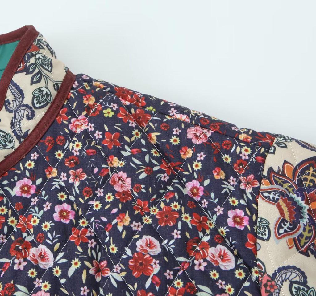 Vintage Print Women's Cotton Jacket 2025 - New Autumn/Winter Casual Loose Coat