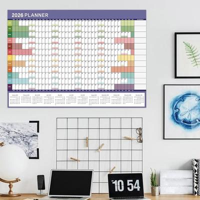 2025/2026 Yearly Wall Calendar Annual Planner Home Decoration Desk Accessories Schedule Organizer 12 Months 365 Days Calendar