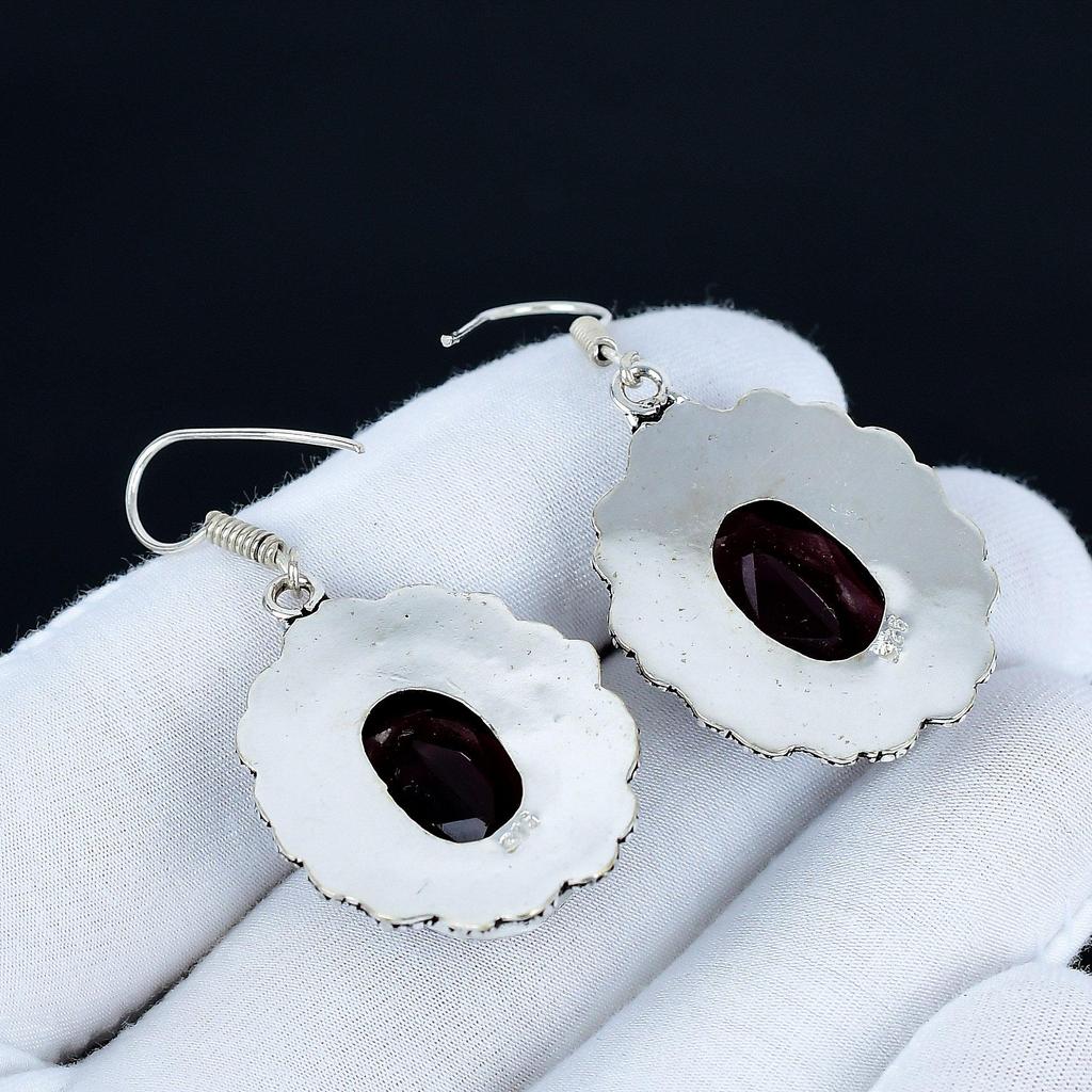 Pink Amethyst Gemstone Earrings, 925 Sterling Silver Earrings, Silver Earrings For Gift, Pink Amethyst Dangle Drop Earrings For Engagement Gifts