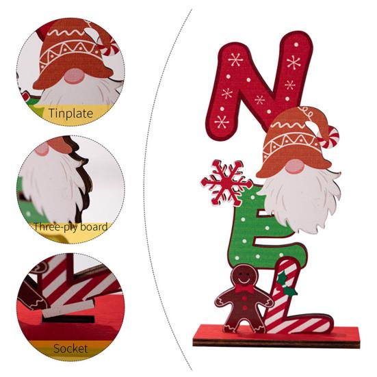 Wooden Christmas Ornament Desktop Faceless Gnome Gingerbread Man Decoration Xmas