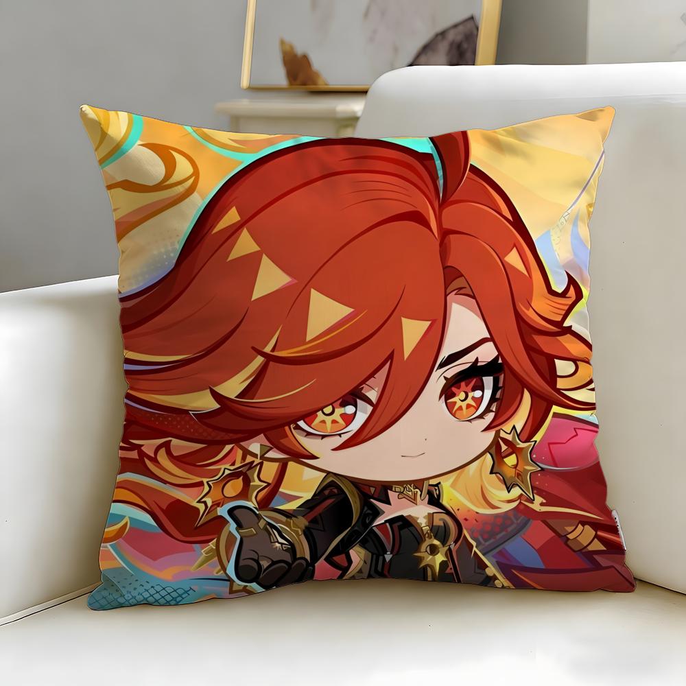 popular game character Mavuika Cushion Cover Soft & Easy-Wash Pillow Case – Versatile for Couch, Bed, Travel and Office