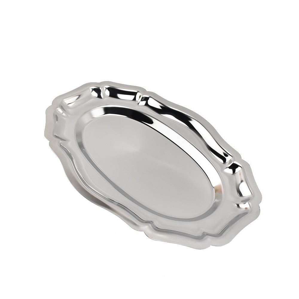 Mirror Face Cake Tray Stainless Steel Jewelry Storage Plate New Storage Plate Home Decoration