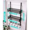 HapiRm Over the Door Hanger with Coat Hooks and 2 Baskets, Rustproof & Waterproof Over the Door Hooks, Storage Organizer for Hats, Bathroom, Kitchen,