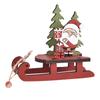 Cute Christmas Sledge Shape Ornaments DIY Wooden Santa Snowman Desktop Decor Holiday Xmas Tree Assembled Wood The Assembly Decoration