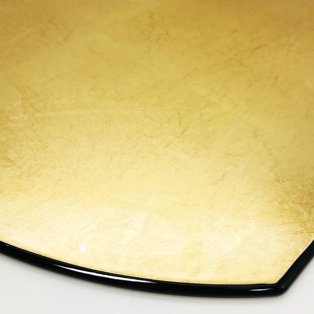 Maeju lacquerware Half Moon Placemat, Large, Gold (Western Gold Leaf), 7Y-209