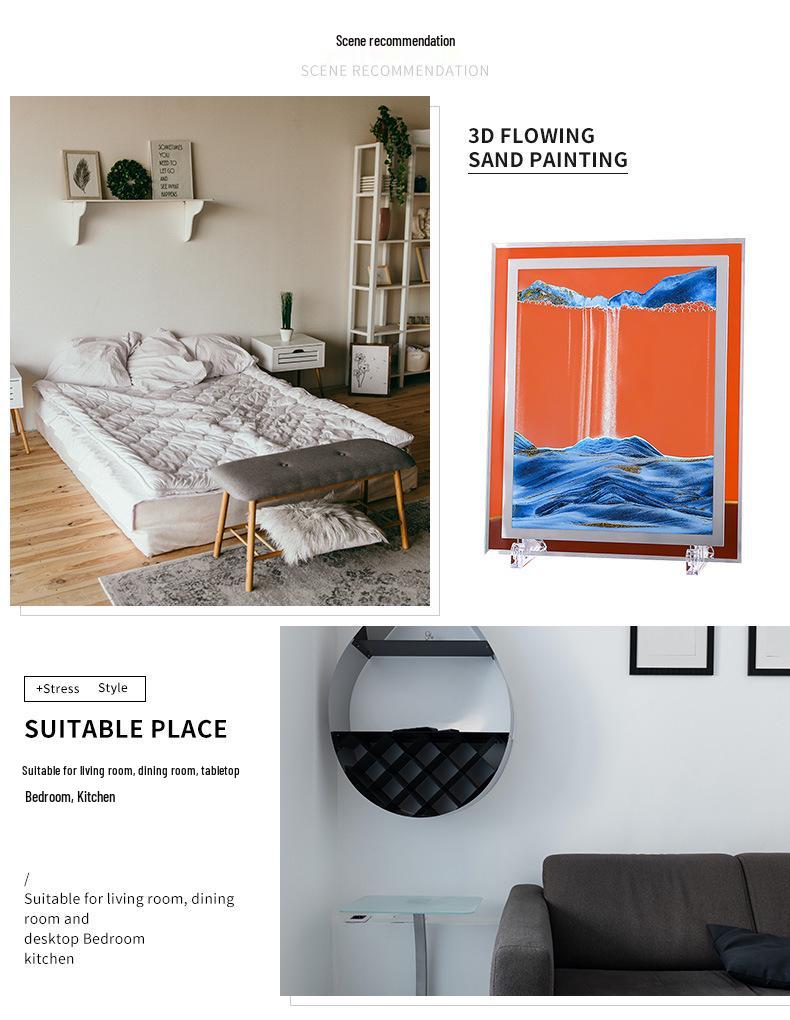 Kreative 3D Treibsand-Sanduhr: Flüssige Bewegung Desktop-Dekor & Einzigartiges Geschenk