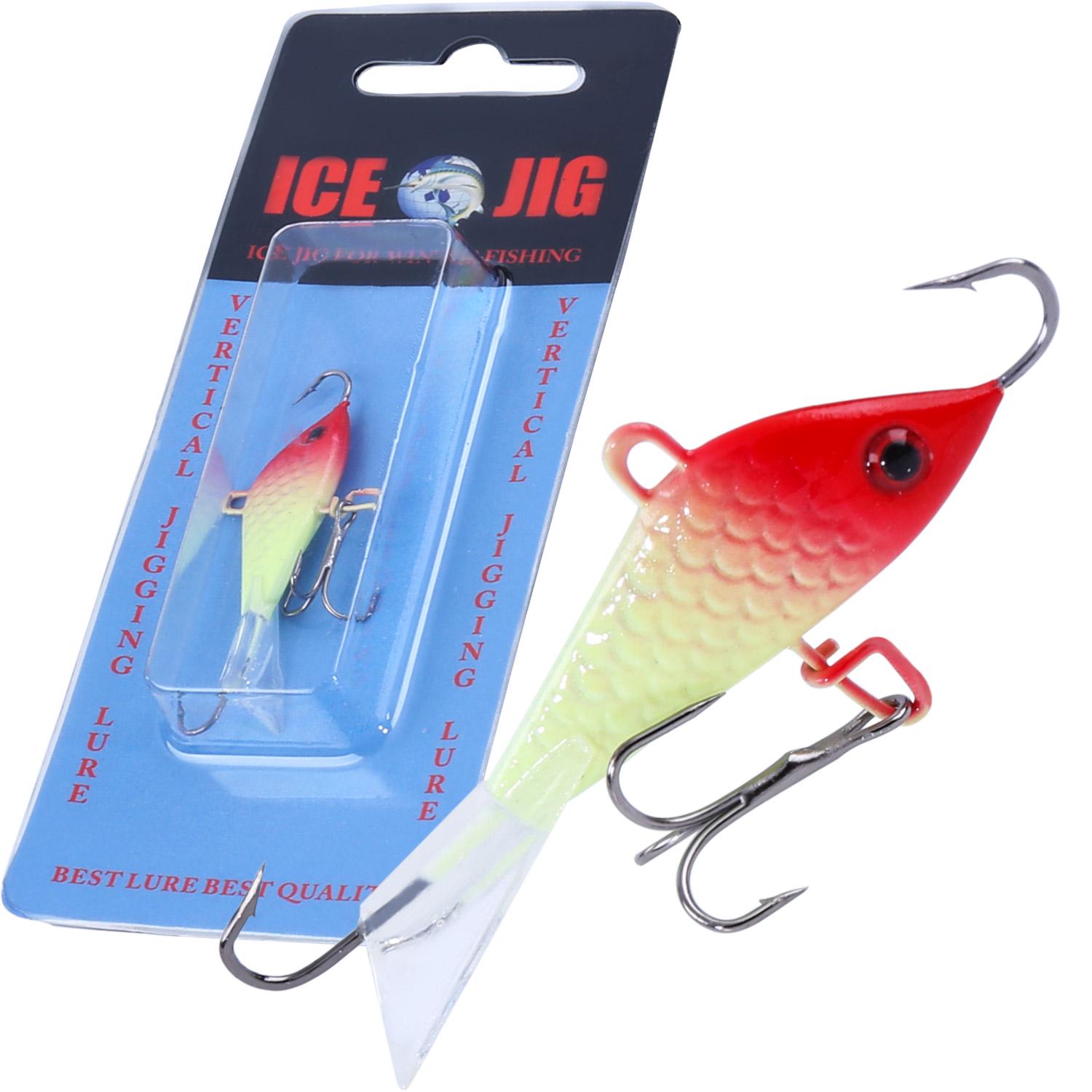 

Рыболовные приманки Наживка для зимней рыбалки Жесткая приманка для зимней ловли с 3D-глазами и тройным крючком Рыболовные снасти белый