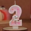 3D Number Birthday Candle Pink Glitter Unicorn Cake Decorating Party Anniversary Cake Decor for Cake Children's Birthday Candle