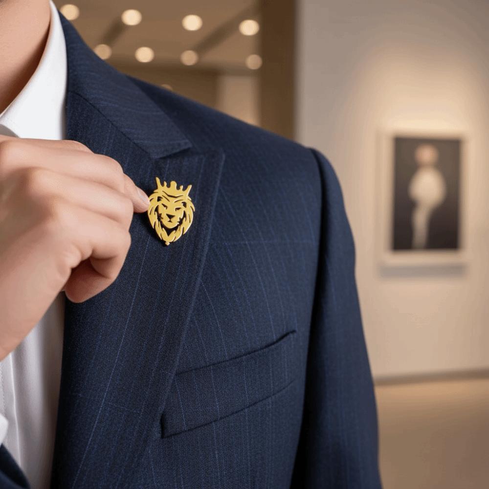 Stainless Steel Suit Collar Badges Lion Vintage Lapel Pins Phoenix Brooches  Decoration