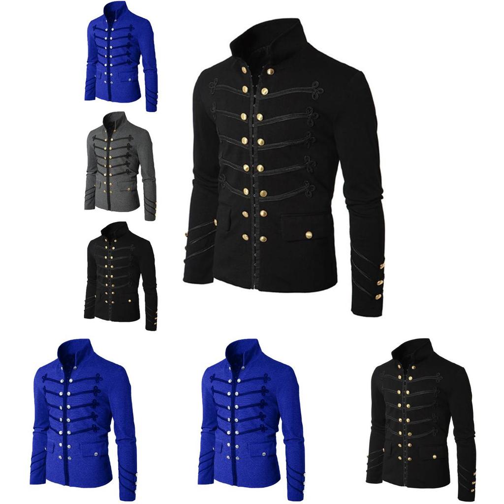 Abrigo gótico victoriano de doble botonadura de alta calidad para hombre para atuendos de cosplay