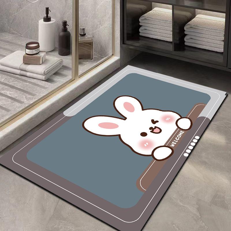 Diatomaceous Mud Mat Resistant To Dirty Toilet Door Simple Air Moisture-wicking Mat Home Toilet Quick Drying Easy To Take Care of Non-slip Mat