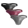 iYunyi Sexy Faux Leather Bikini Elastic Men's Lingerie, Briefs, G-Strings, T-Backs, U-Shaped Pouch, 1-Pack/3-Pack