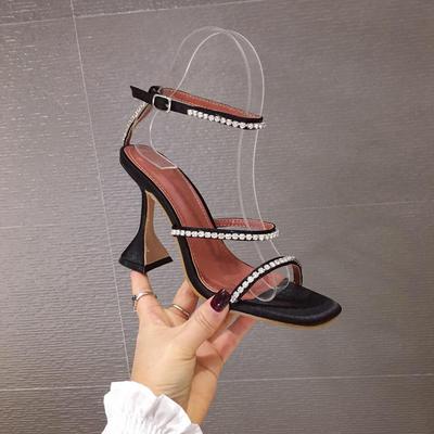 Sandales pour femmes style défilé Sexy Bande étroite Talons hauts Chaussures pour femme de bureau Mode Été Mariage Chaussures de mariée Sandales de gladiateur