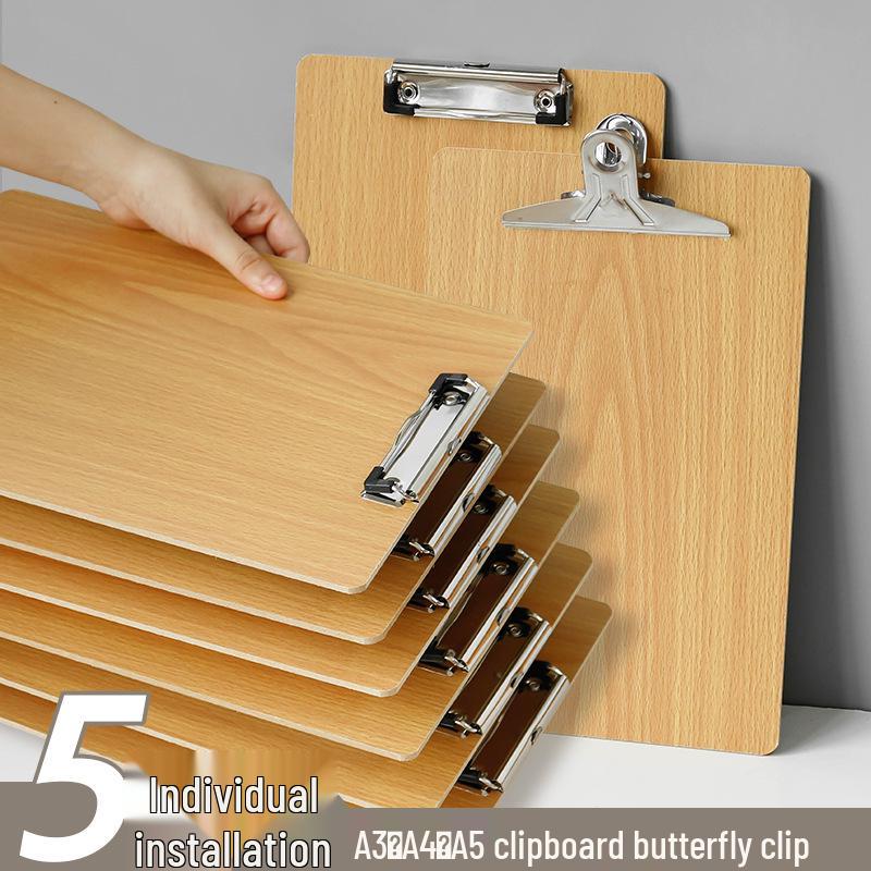 Set di 5 Cartelline A4 con Portapenne, Blocco da Scrittura A5, Cartellina in Legno A3 e Porta Menu