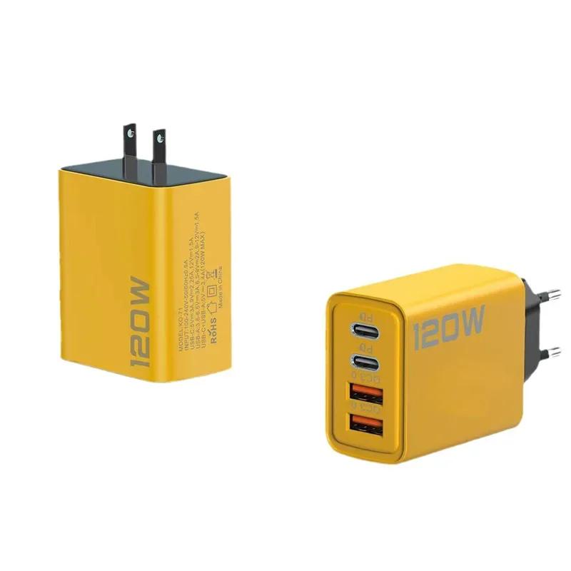 120W QC 3.0 Type C USB Charger PD Fast Charge For iPhone 12 13 Samsung S21 Xiaomi  Mobile Phone EU/US Plug Wall Charger