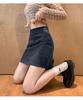 Women's High Waist Flannel A-line Skirt - Autumn/Winter 2025, Slimming and Hip-hugging Design