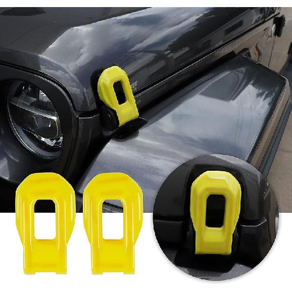 Voodonala For Jeep JL ABS Hood Latches Engine Buckle Bonnet Fastener Engine Cover Decor Trim Protction Cover For 2018-2025+ Jeep Wrangler JL JLU
