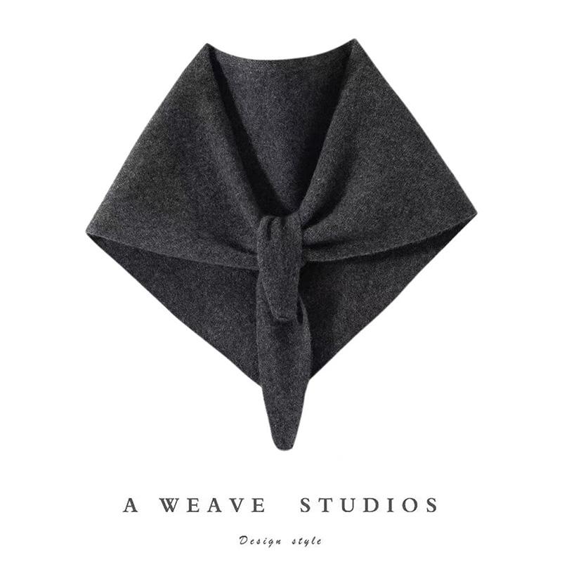 

CHICUU Women 100% Cashmere Scarf Spring Autumn Triangular Scarf Cashmere Knitwear Luxury Grace Simple Style Scarf Pure Color One Size