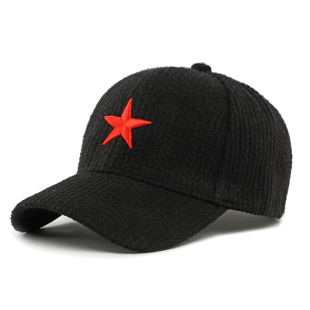 Autumn Winter Sunscreen Sunshade Hat Stereo Embroidered Five-Pointed Star Baseball Cap for Men