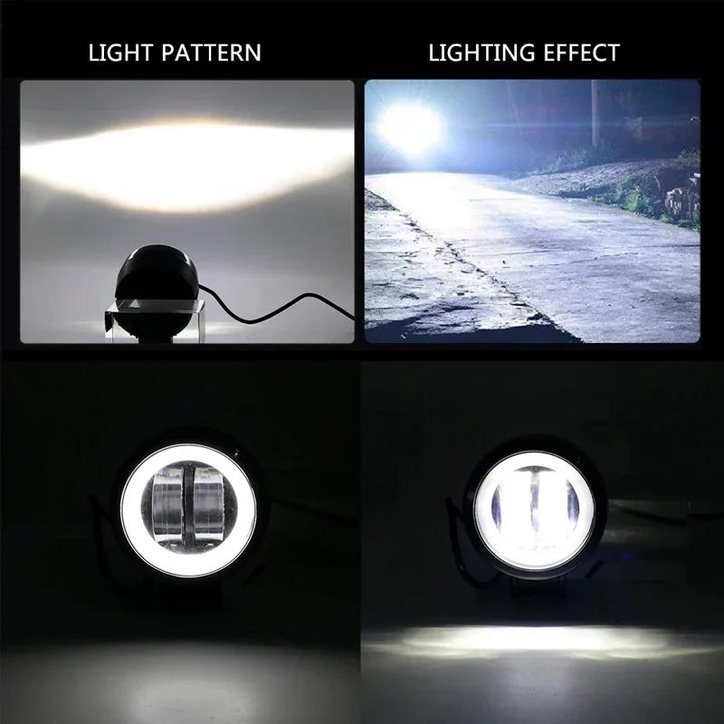 Motorcycle Headlights Round Angel Eye Additional Motorcycle Led Lights Spotlights Auxiliary Fog Lights Motorcycle Accessories