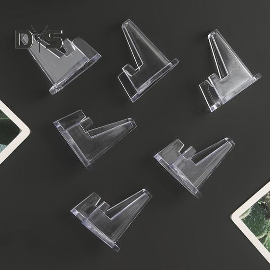 24Pcs Clear Coin Stand Mini Stable Triangle Collection Card Photo Small Artwork Badge Commemorative Medal Display Holder Show Rack