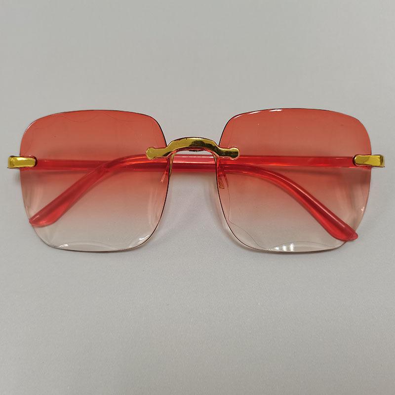 6 European and American Frameless Square Sunglasses Fashion Trend Trimmed Frameless Sunglasses Women's Street Show Sunglasses