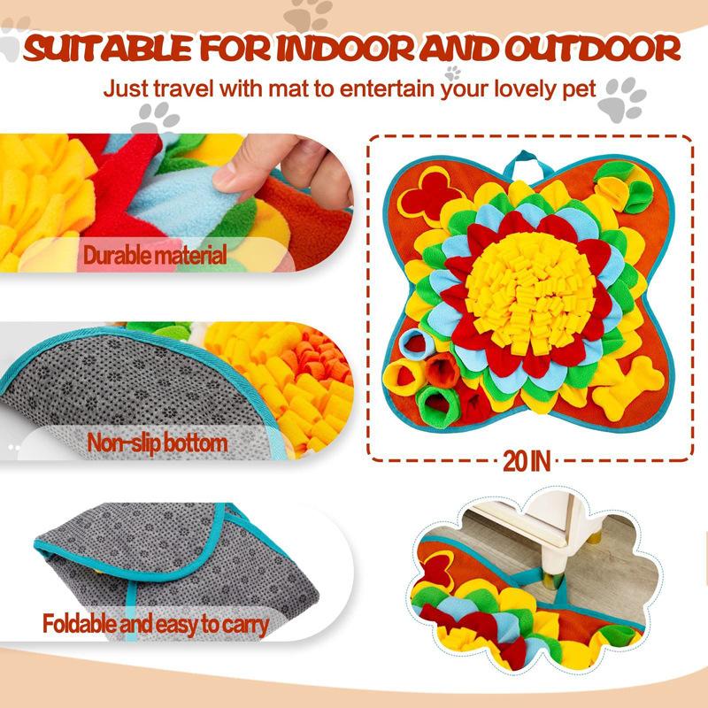 Dog Snuffle Mat Interactive Slow Feeding Puzzle 1PC Soft Washable Pet Boredom Relief Mat Encourages Natural Foraging for All Dogs