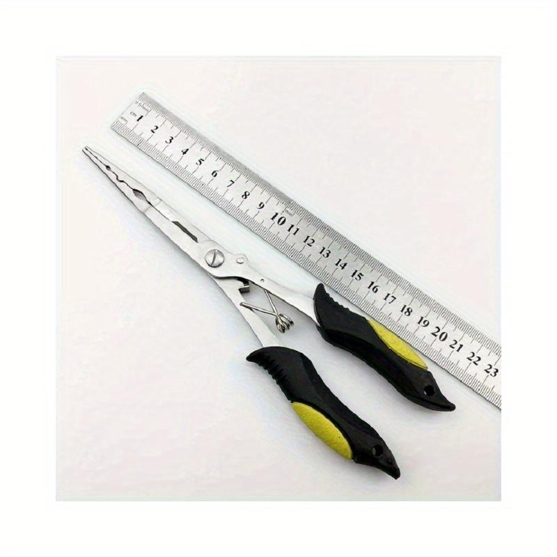 2pcs 11.8in Multifunctional Luya Pliers Stainless Steel Fishing Pliers Fishing Accessories Fish Mouth Pliers Hook with Rubber Handle