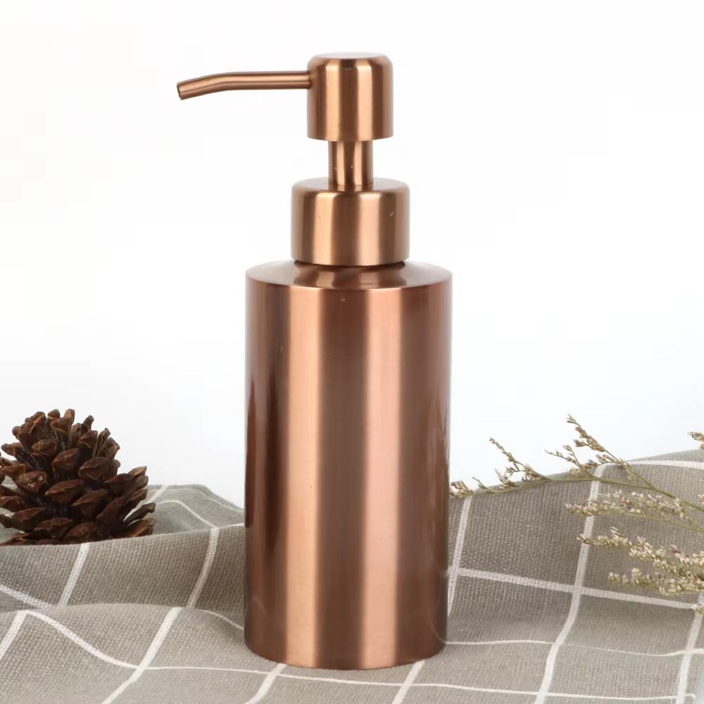 Hand Soap Bottle Rose Gold Liquid Soap Dispenser 304 Stainless Steel Shower Gel Bottle