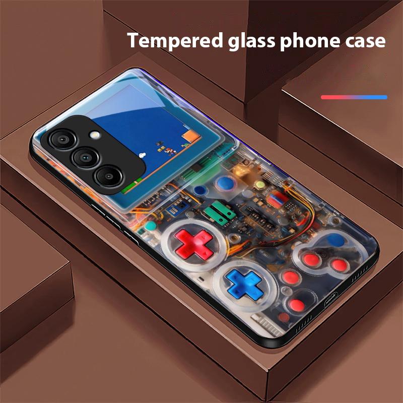 Console di Gioco Per Samsung Galaxy A15 5G 54 4G 51 50 24 35 90 71 12 51 53 52S 80 22 34 Custodia Nera in Vetro Temperato per Telefono