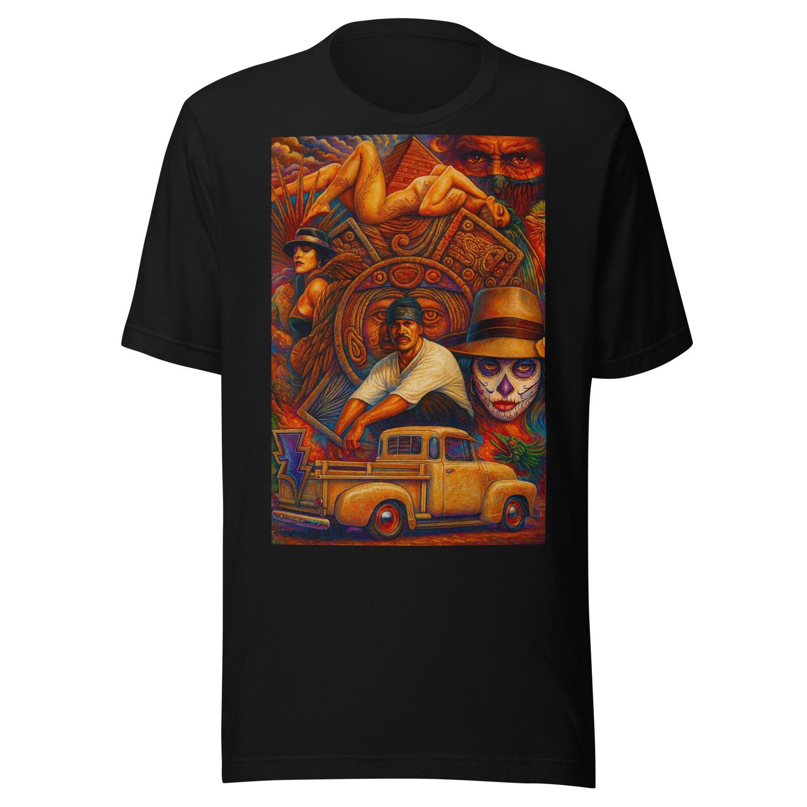El Homie Lowrider Aztec Calendar Unisex t-shirt 4XL