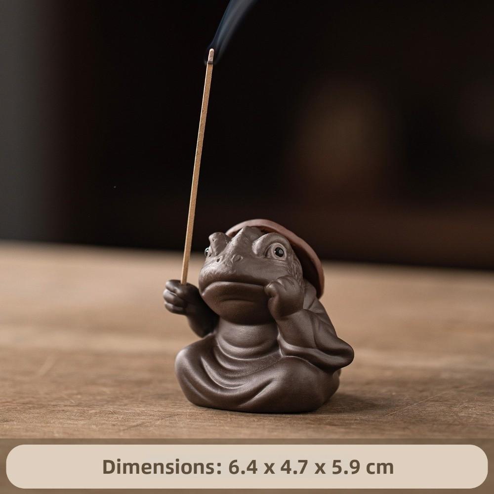 Zen Chinese Style Tabletop Incense Base Toad Fairy Ceramic Toad Censer Holder For Household Aroma