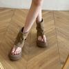 Roman Toe Short Cool Boots Women's Summer New Retro Versatile Thick-soled Trousers Advanced Sense Pinch Sandals