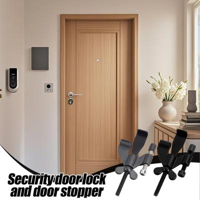 Door Stop Security Adjustable No Drill Jammer Door Jammer Stopper Security Lock For Apartment Dorm Hotel College Traveler Child