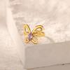 Light Luxury Zircon Ring Wind Retro Premium Sense Geometric K Gold Love Titanium Steel Butterfly Ring