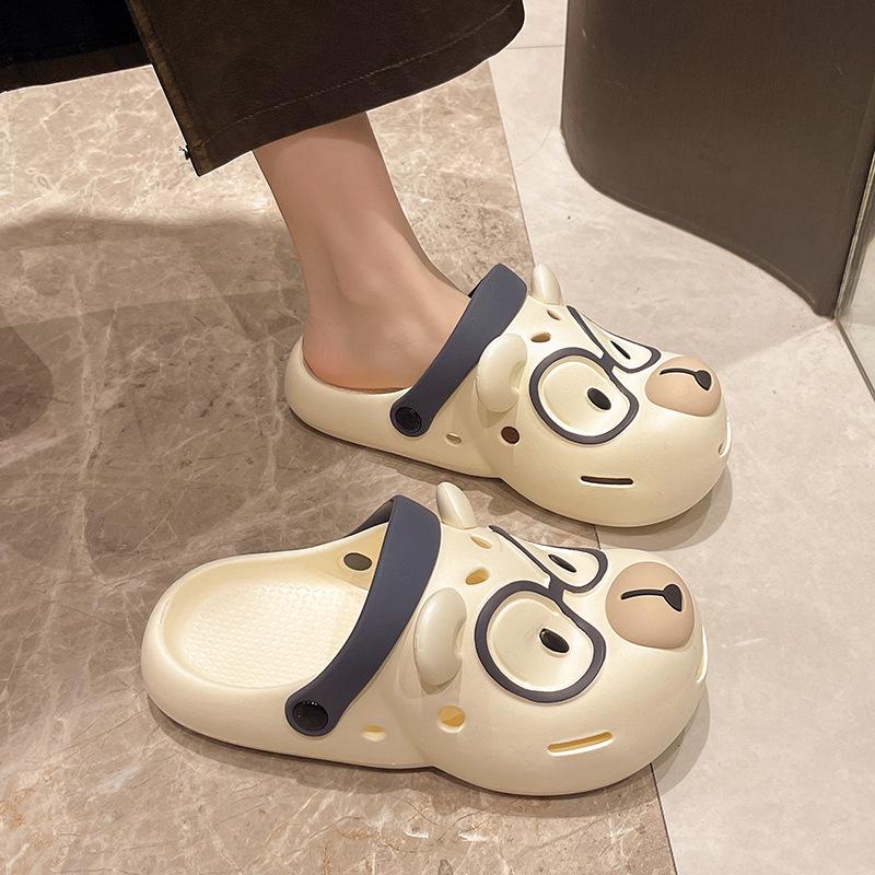 Fashion 2025 Cute Cartoon Dog Platform Slippers For Women Fashion Clogs Summer Garden Shoes Thick Sole Sandals Girls Home Street Slides