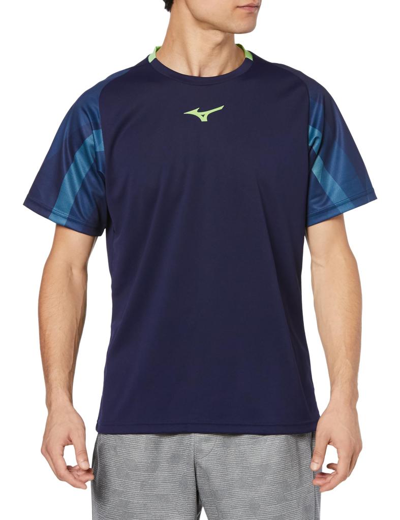 Tennis Wear Game Shirt Sweat Absorbent Quick Drying Easy To Move Soft Tennis Wear 62JAA501 Evening Blue M [Mizuno]