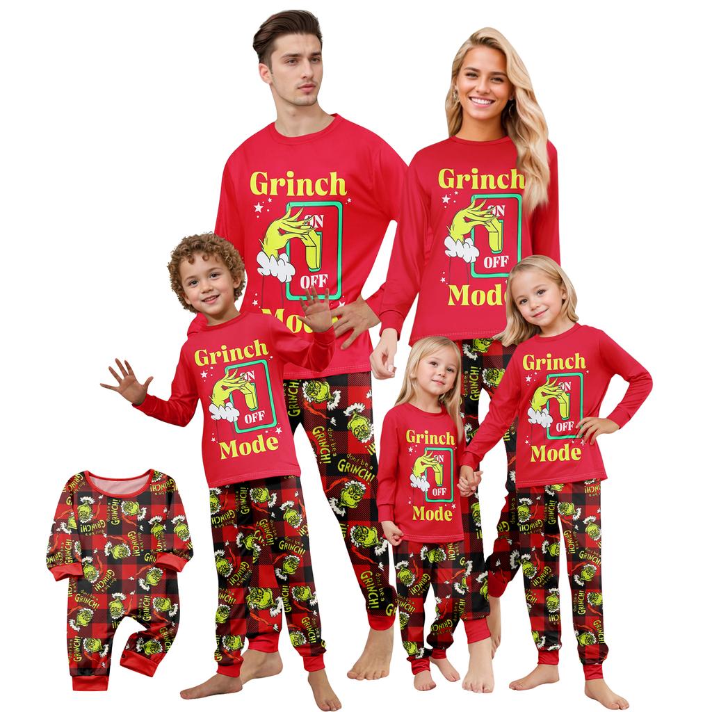 Pigiama Carino Set Famiglia Stampa, Abbigliamento da Casa, Set Famiglia Top a Maniche Lunghe Pantaloni