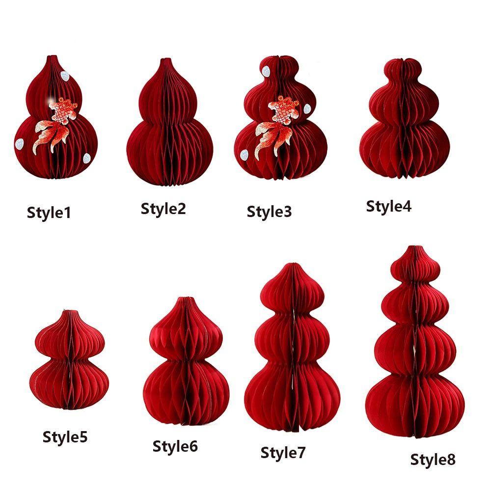 Folding Gourd Shape Housewarming  Ornament DIY Paper Housewarming Decorations  Wedding Decor